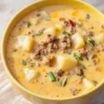 Bacon Cheeseburger Soup with Potatoes