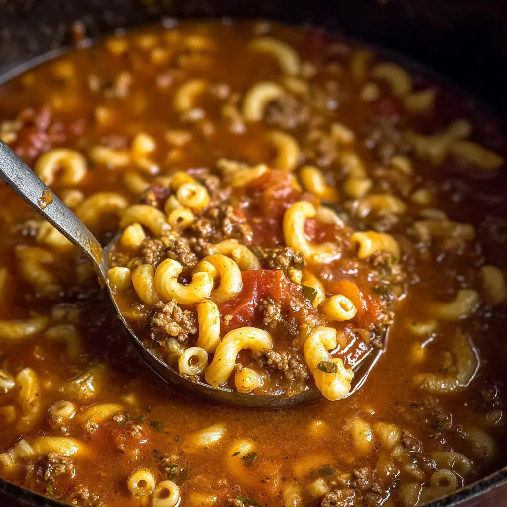 Beef Macaroni Soup Recipe