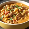 Creamy Ground Beef and Macaroni Tomato Soup