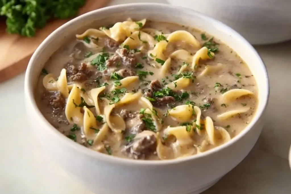 Easy Beef Stroganoff Soup