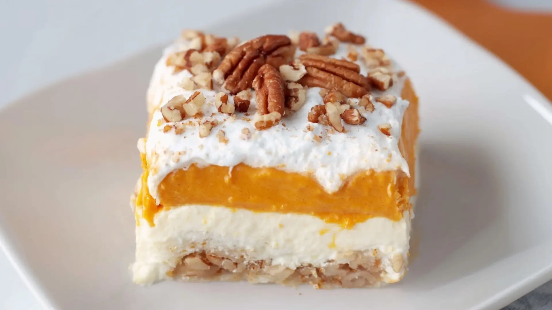 Easy No-Bake Pumpkin Lasagna Layered Dessert