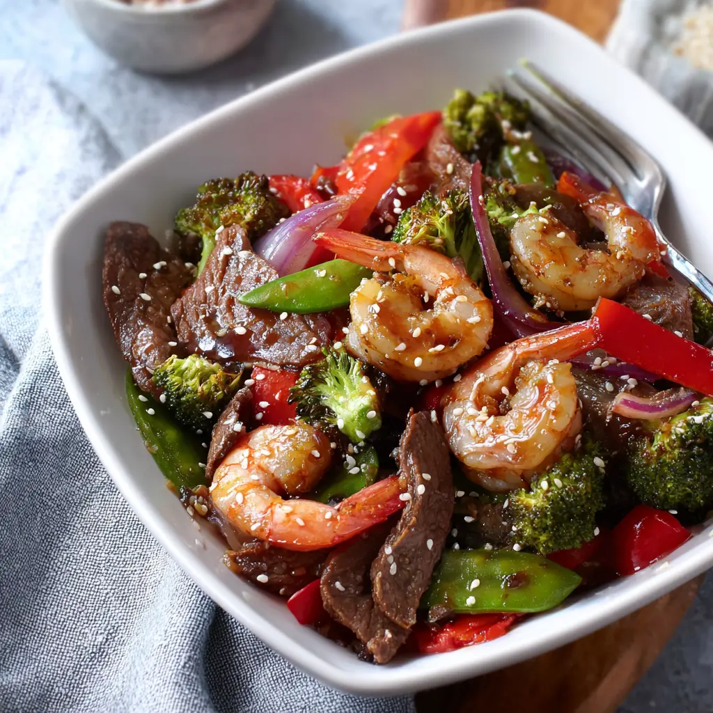 Easy Shrimp and Steak Stir Fry