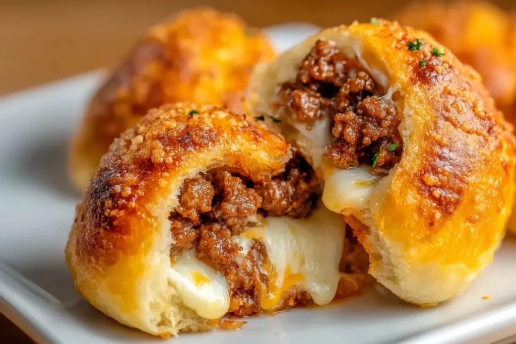 Garlic Parmesan Cheeseburger Bombs