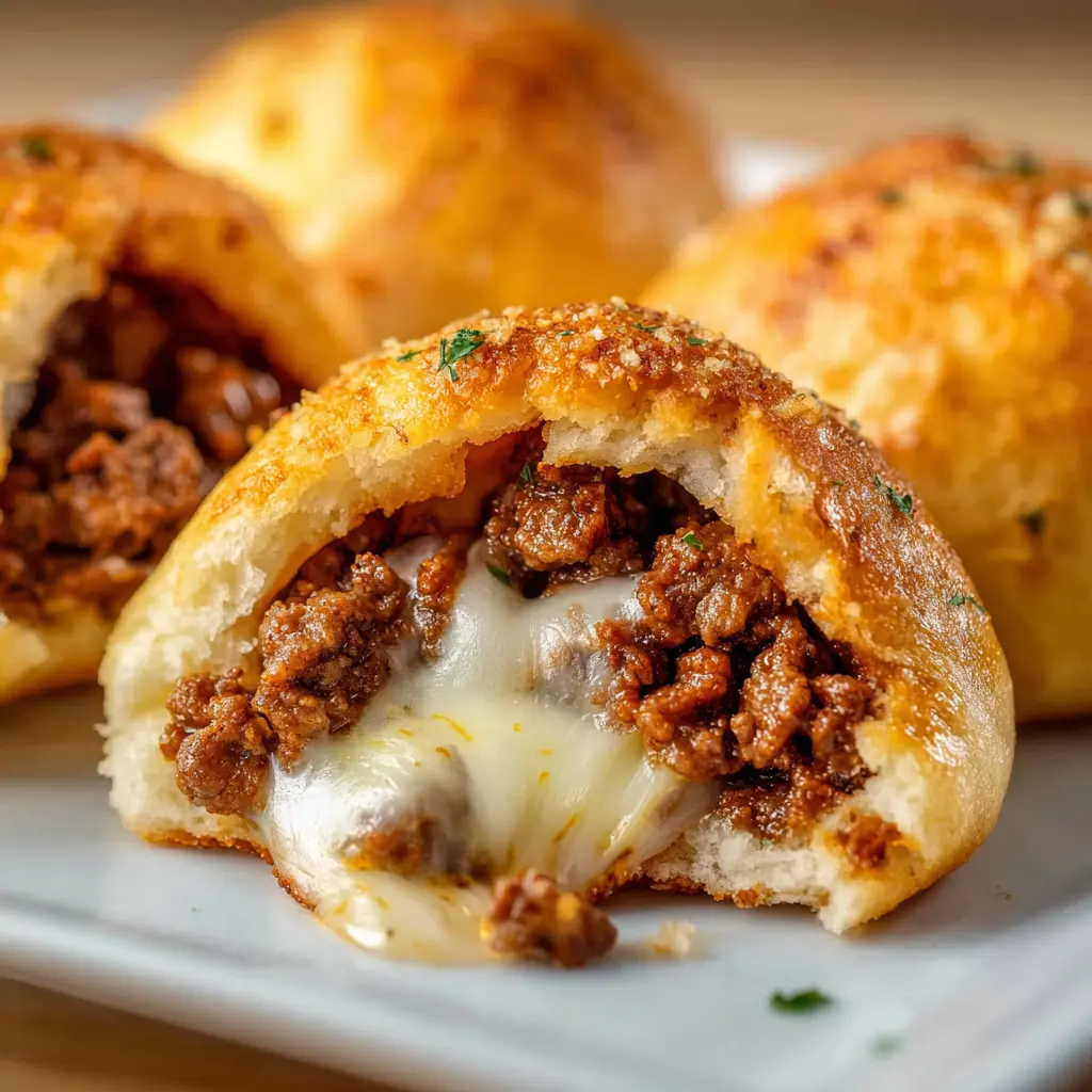 Garlic Parmesan Cheeseburger Bombs Recipe