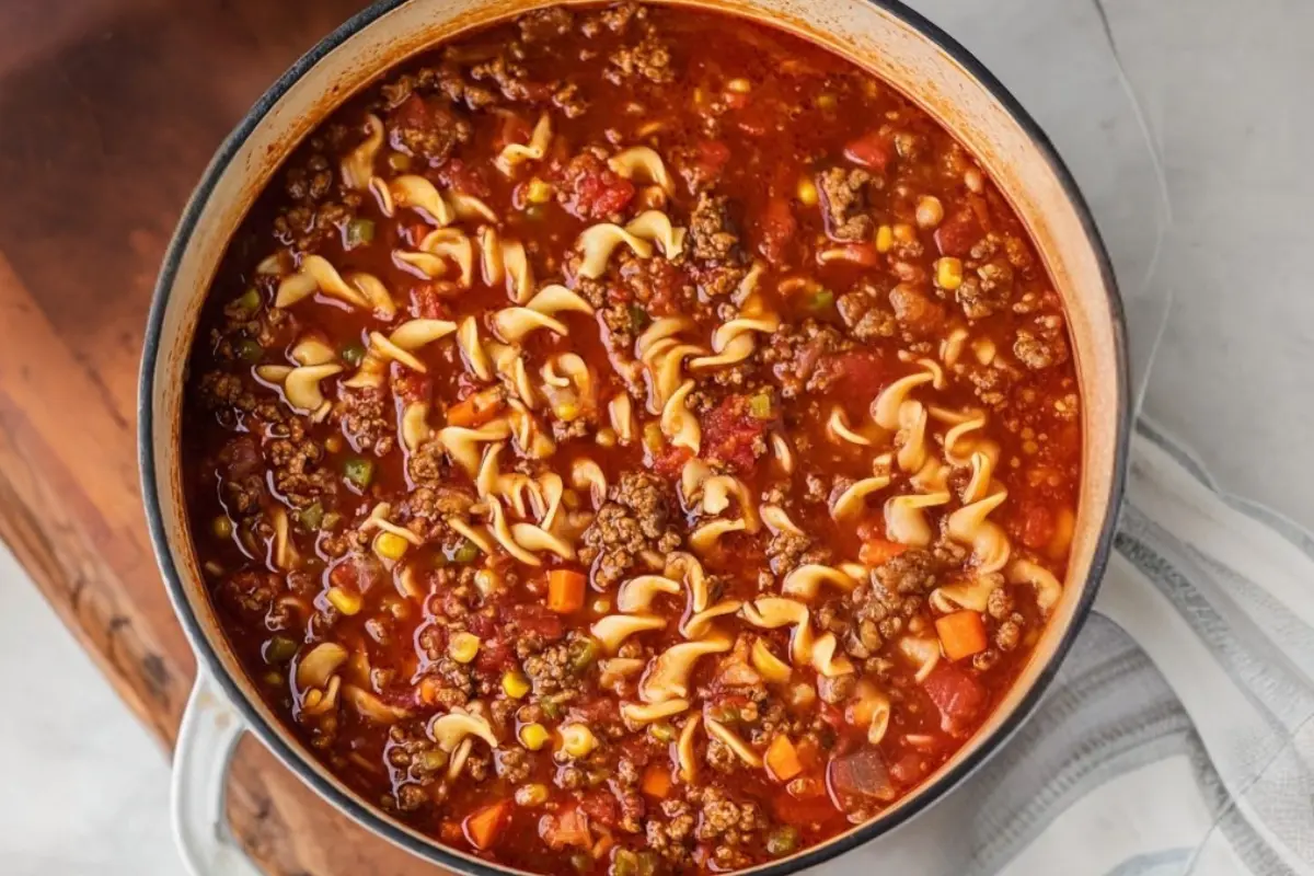 Hamburger Noodle Soup