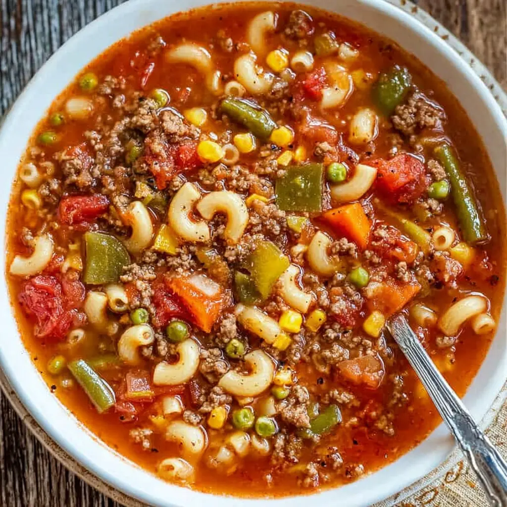 Hamburger Soup with Macaroni Recipe
