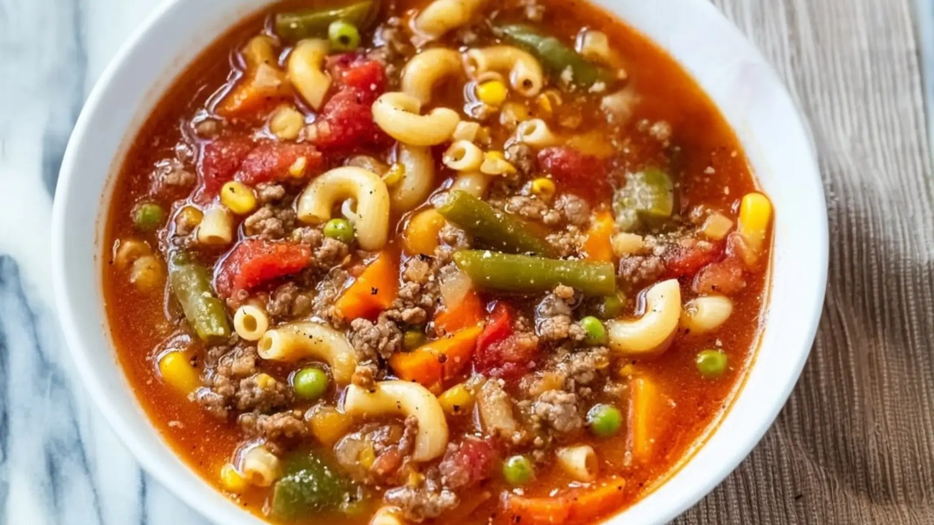 Hamburger Soup with Macaroni