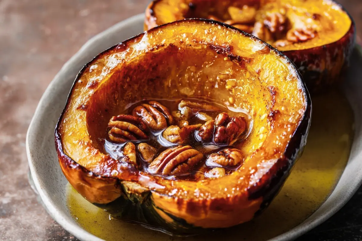 Maple Pecan Roasted Acorn Squash