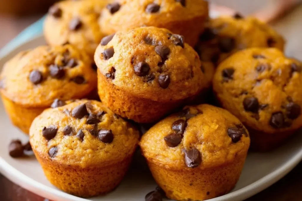 Mini Pumpkin Chocolate Chip Muffins