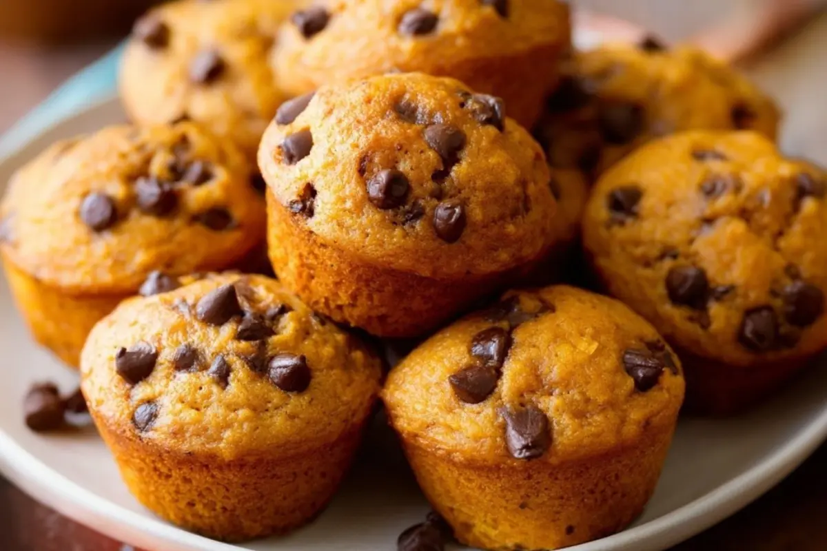 Mini Pumpkin Chocolate Chip Muffins