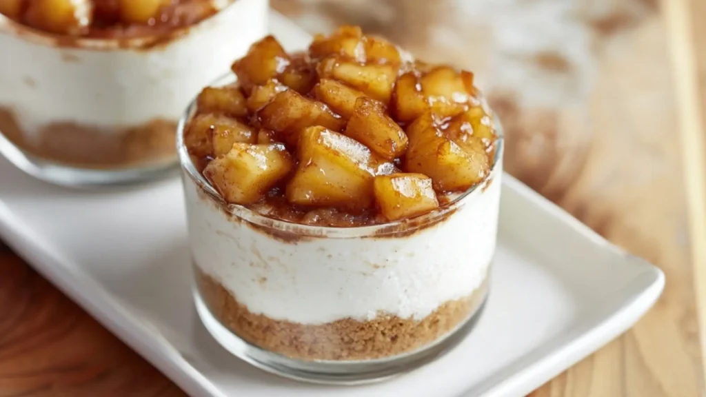 No-Bake Apple Cinnamon Cheesecakes