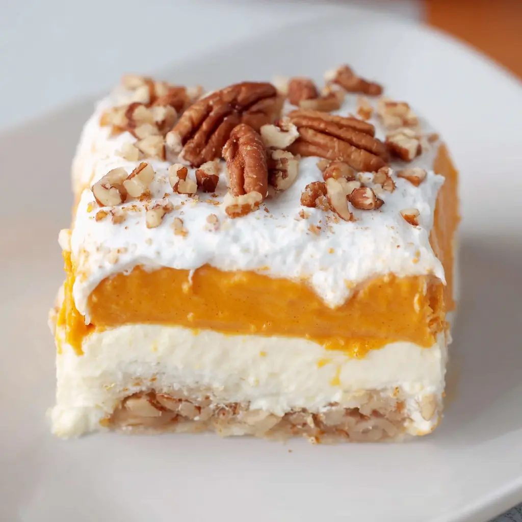 No-Bake Pumpkin Lasagna Layered Dessert
