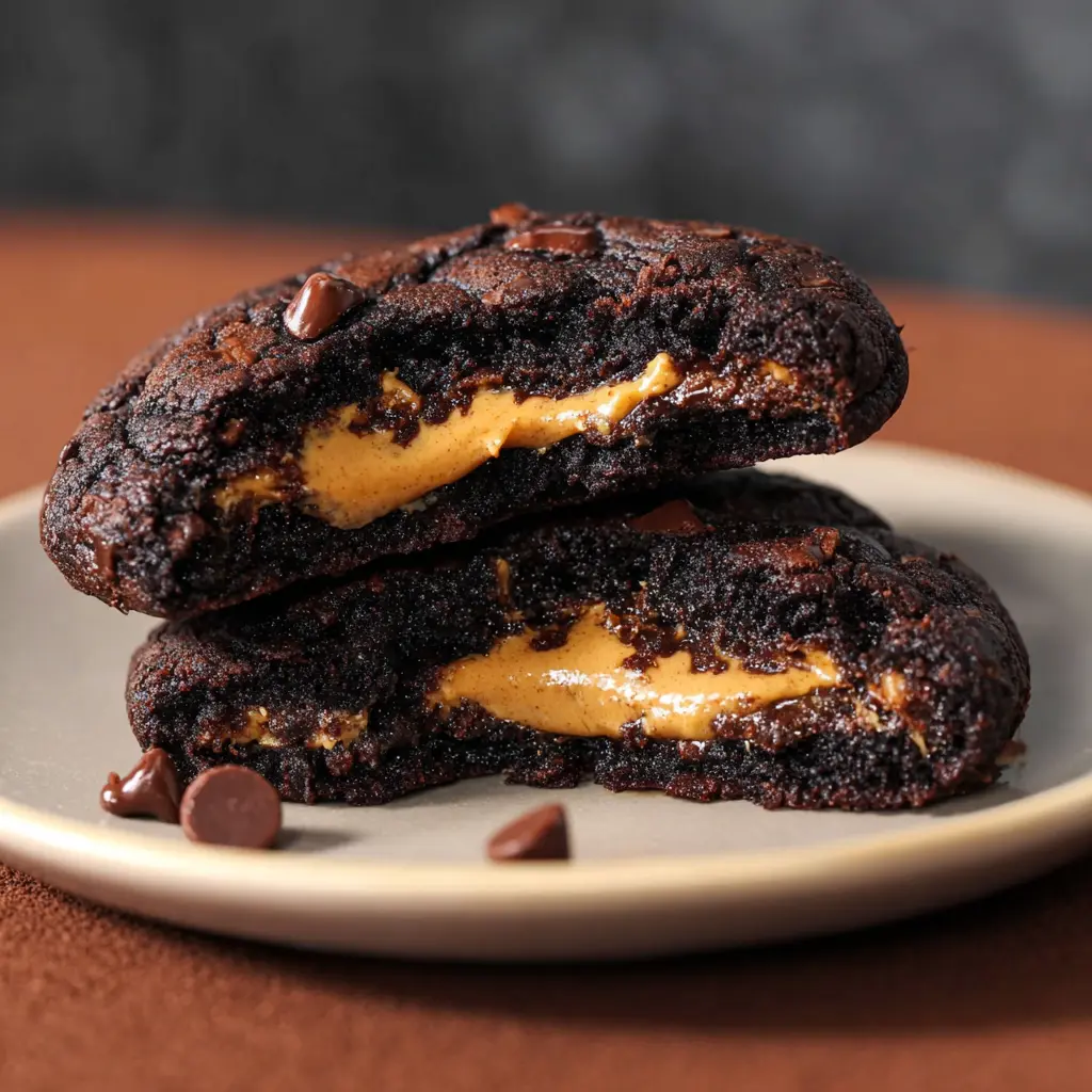 PEANUT BUTTER CHOCOLATE STUFFED COOKIES Recipe