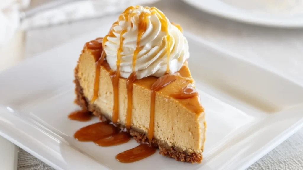 Pumpkin Cheesecake with Pecan And Gingersnap Crust