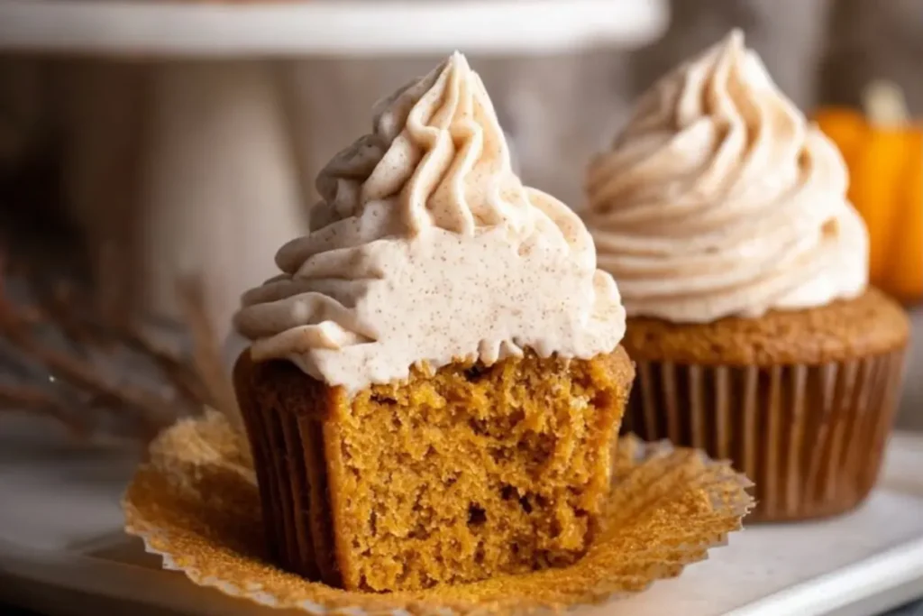 Pumpkin Cupcakes with Cream Cheese Frosting