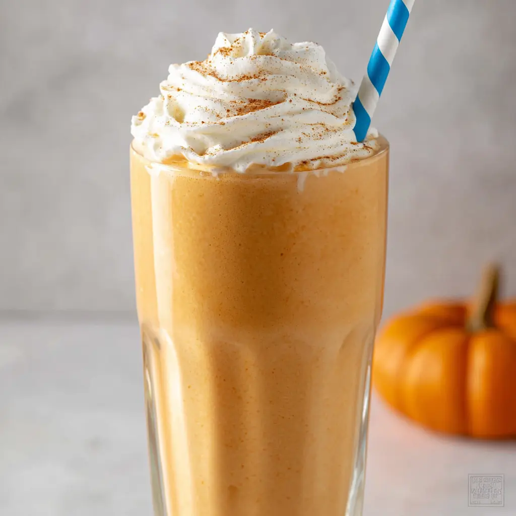 Pumpkin Milkshakes with pumpkin and vanilla ice cream