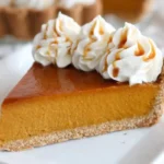 Pumpkin Pie with Honey and Caramel Whip Cream Topping