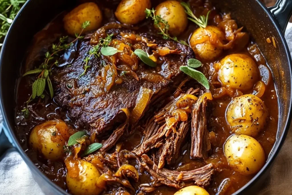 Apple Cider Pot Roast with Potatoes