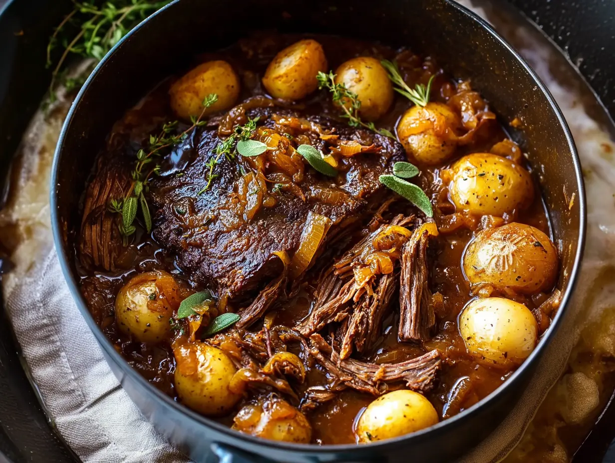 Apple Cider Pot Roast with Potatoes Recipe