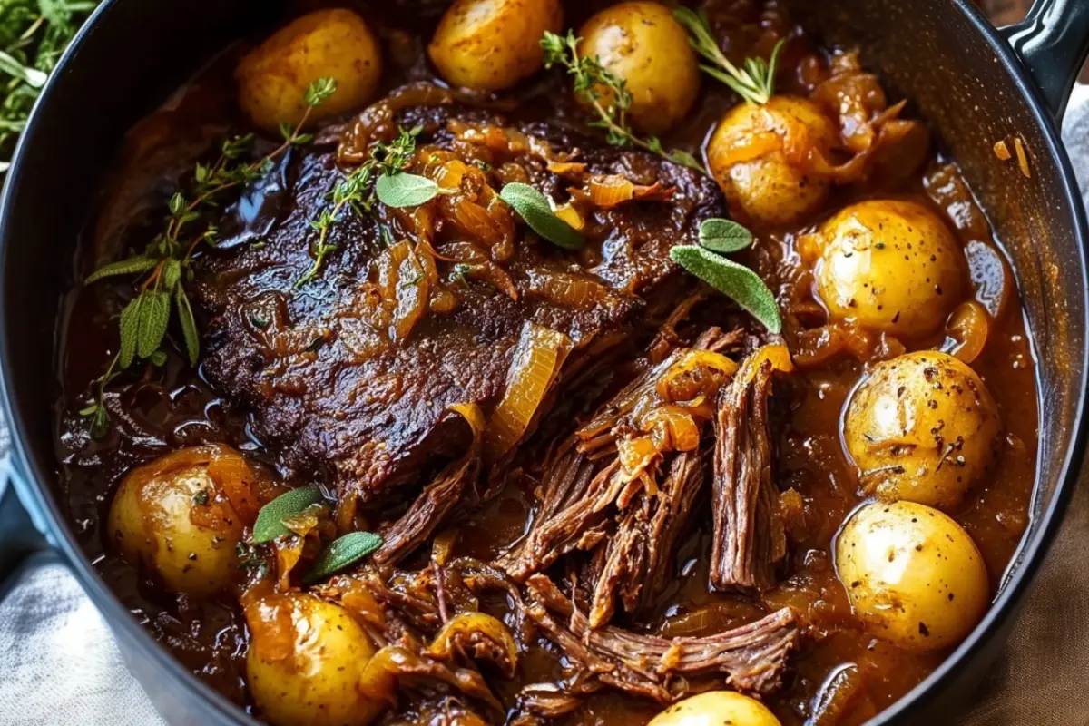 Apple Cider Pot Roast with Potatoes