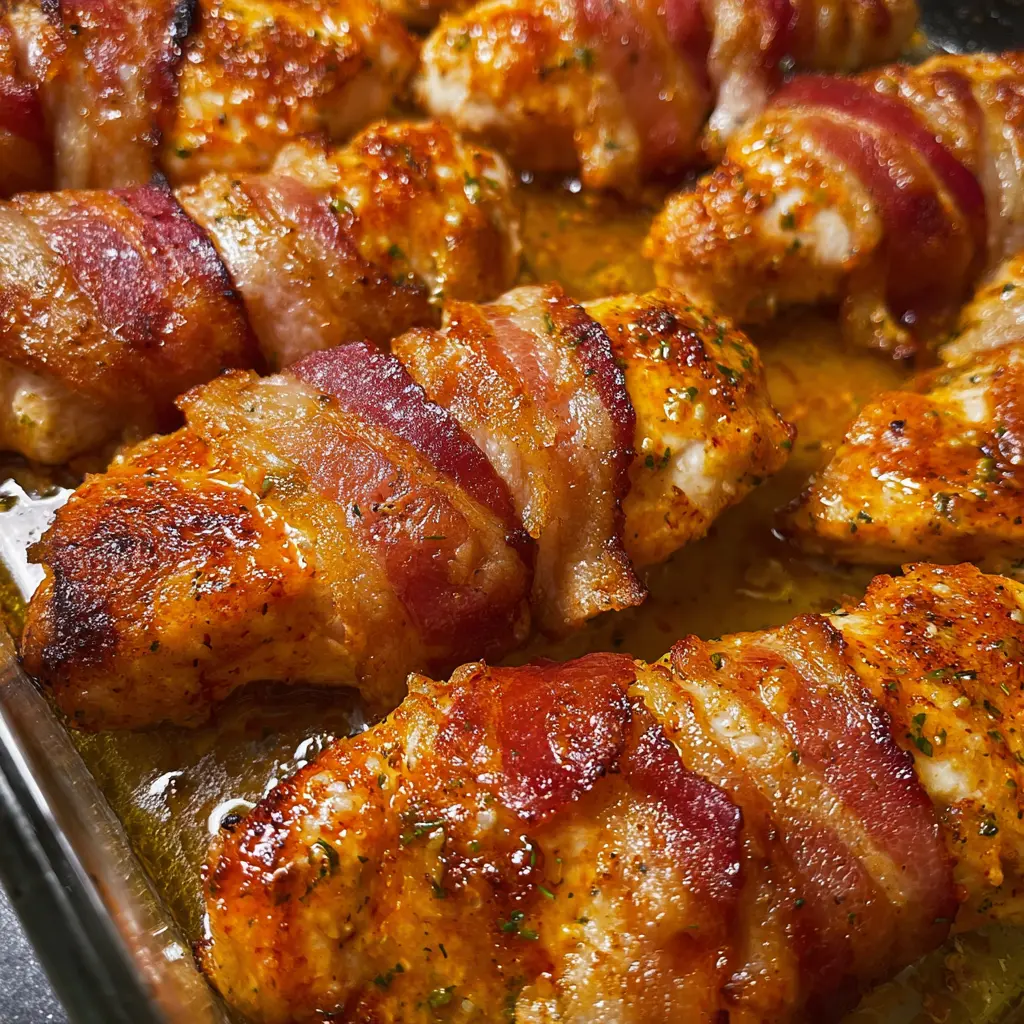 Bacon Wrapped Garlic Parmesan Chicken Recipe