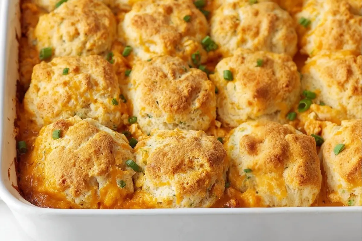 Buffalo Chicken Biscuit Bake