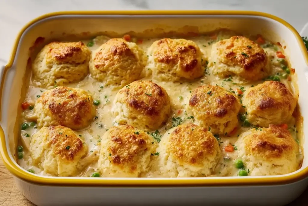 Chicken Cobbler With Cheddar Bay Biscuit