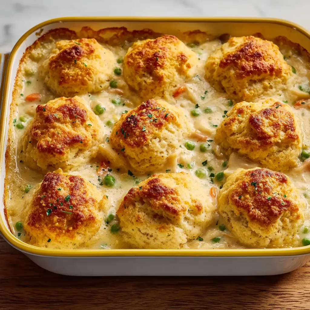 Chicken Cobbler With Cheddar Bay Biscuit top