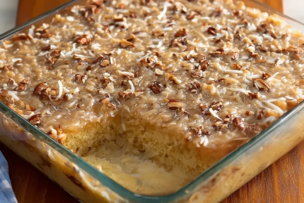 Coconut Cream Cake with Coconut Pecan Frosting