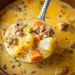 Crock Pot Cheeseburger Soup