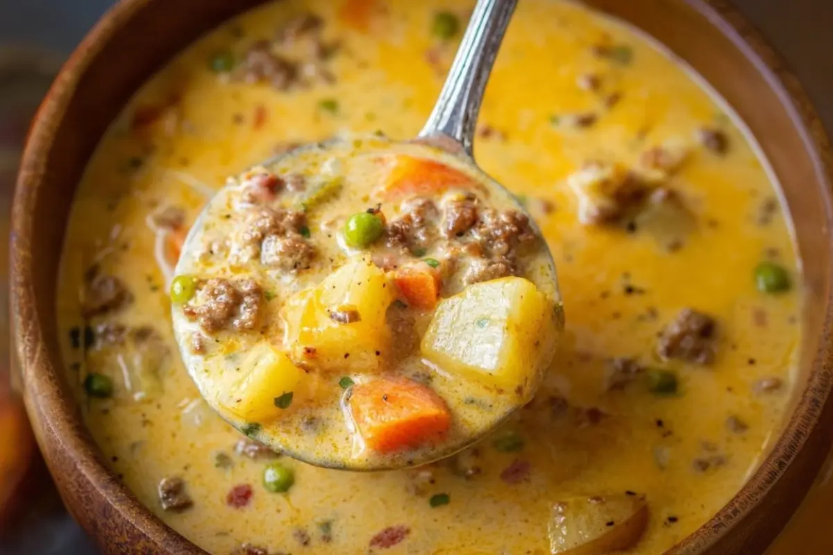 Crock Pot Cheeseburger Soup