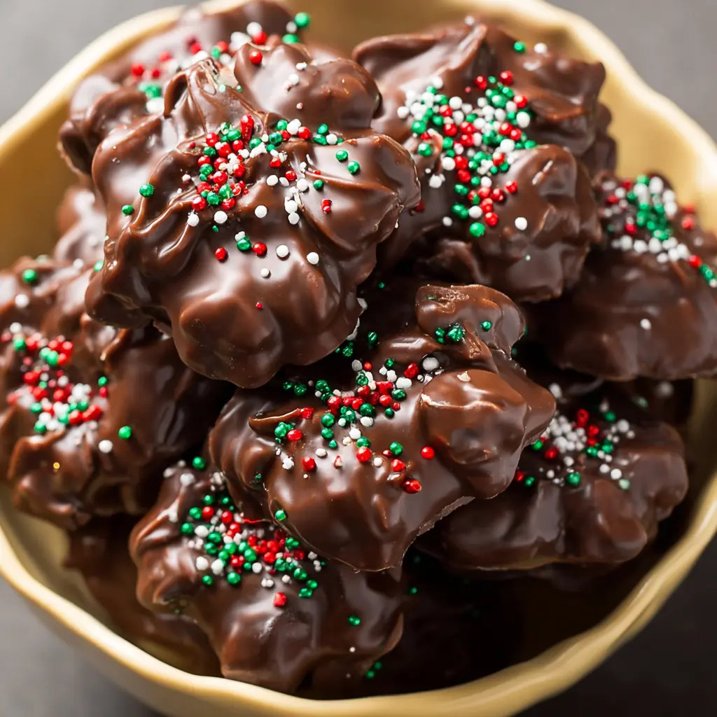 Dark Chocolate Crockpot Peanut Cluster