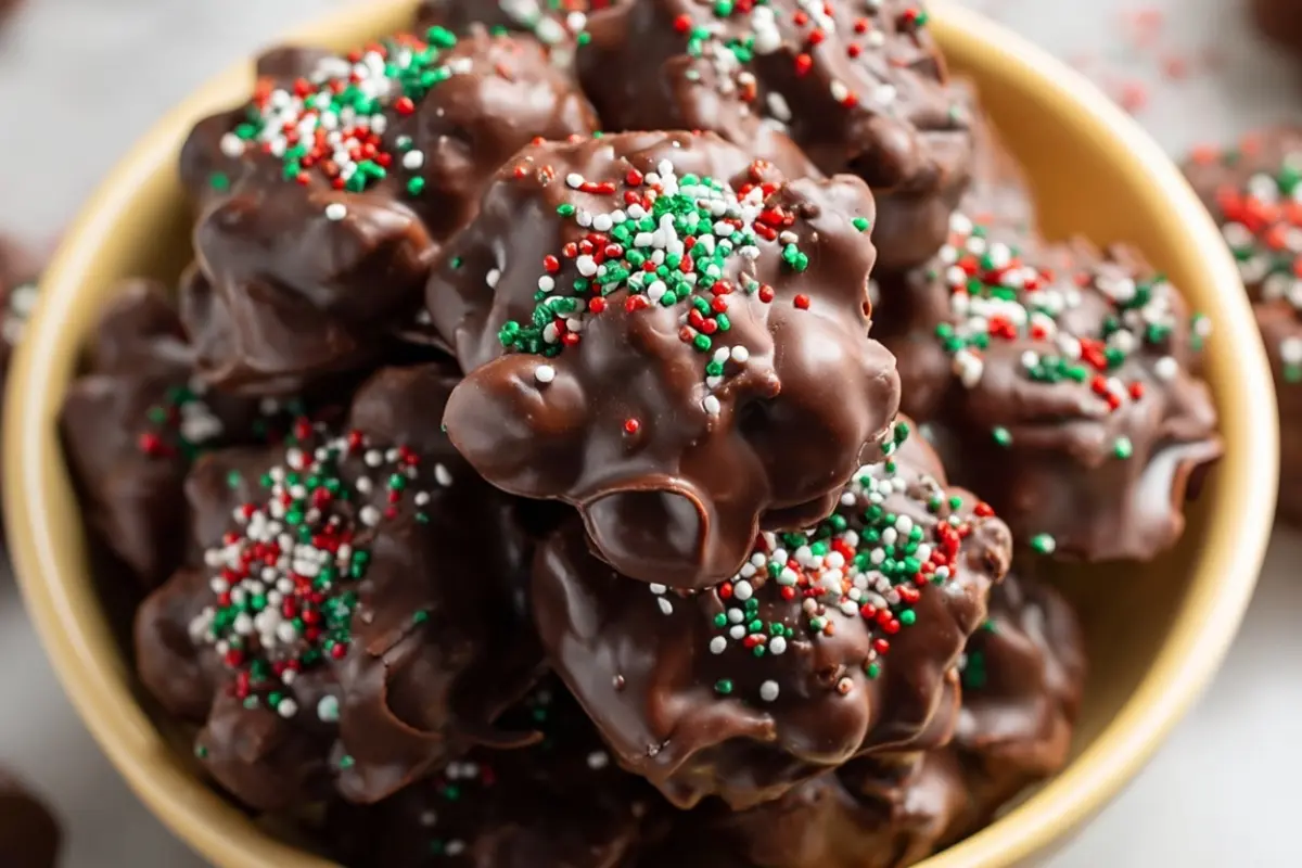 Dark Chocolate Crockpot Peanut Clusters