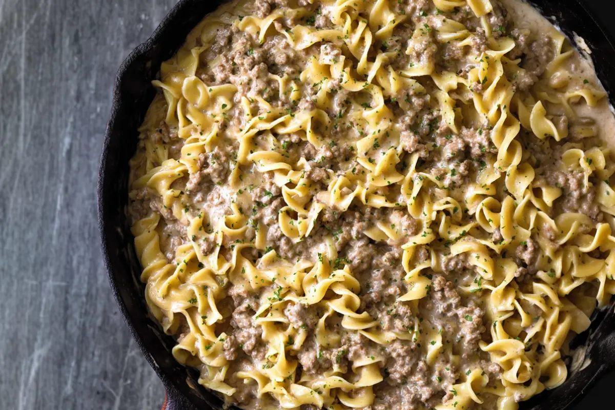 Easy Ground Beef Stroganoff Recipe with Hamburger
