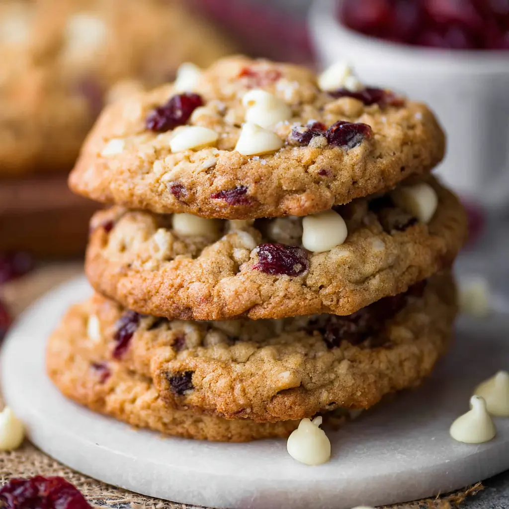 Easy White Chocolate Cranberry Oatmeal Cookies
