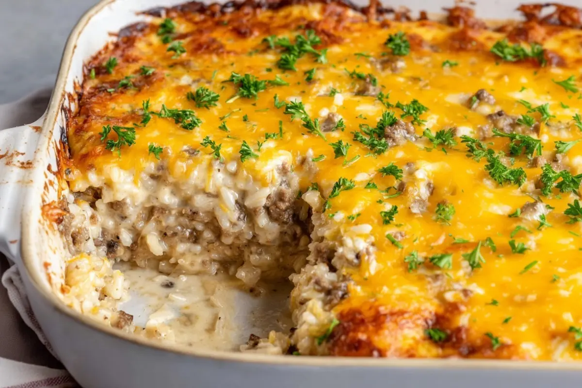 Hamburger rice casserole