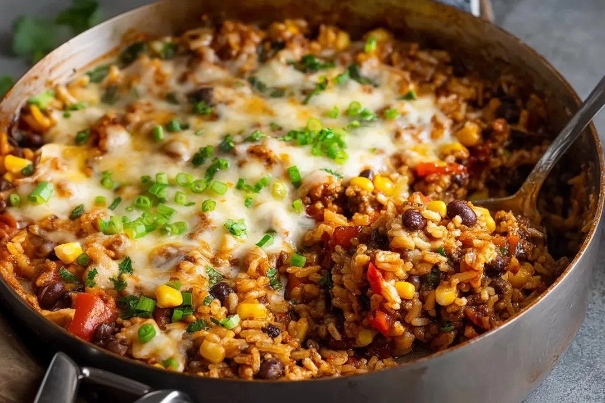 Mexican Ground Beef Casserole with Rice