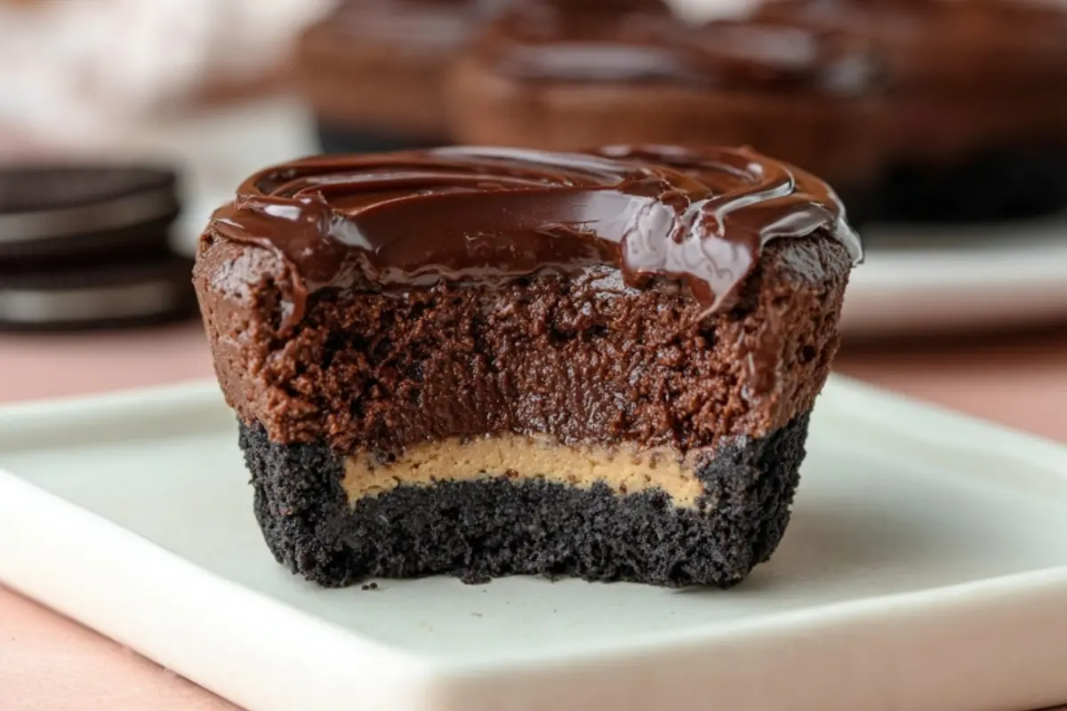 Mini Chocolate Mud Pies with Oreo Crust