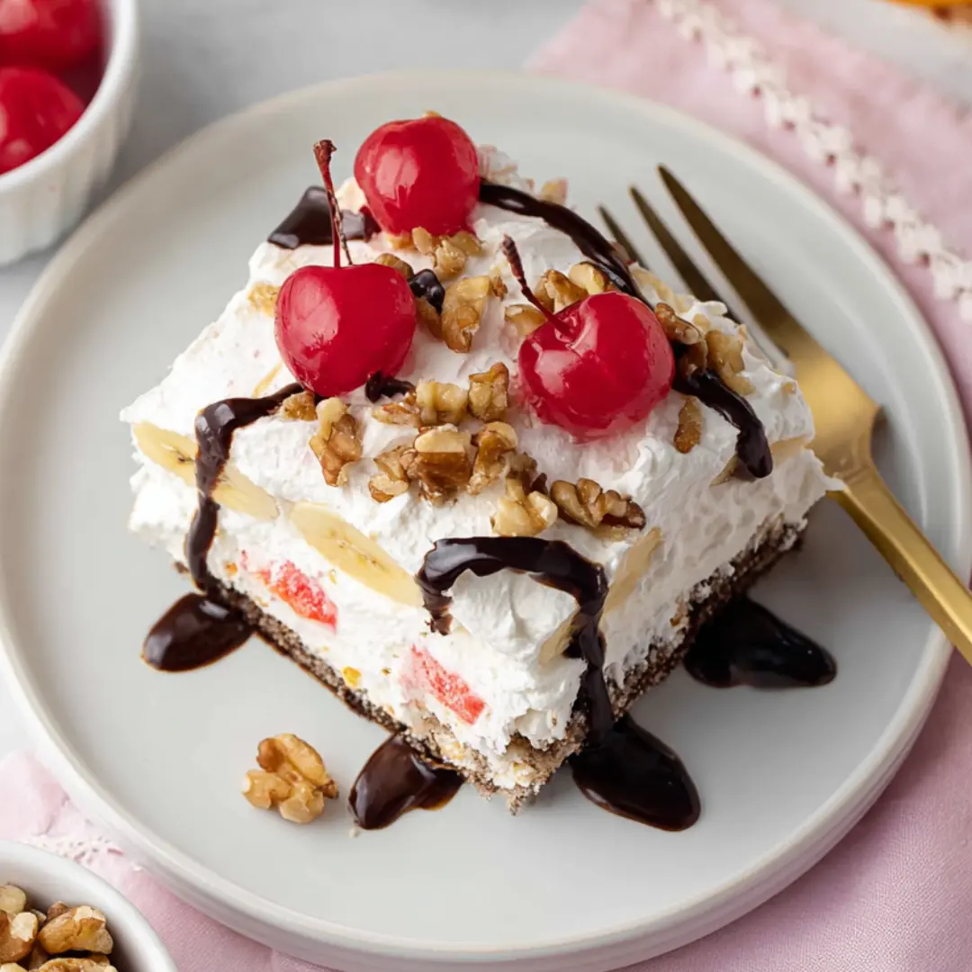 No-Bake Banana Split Lush