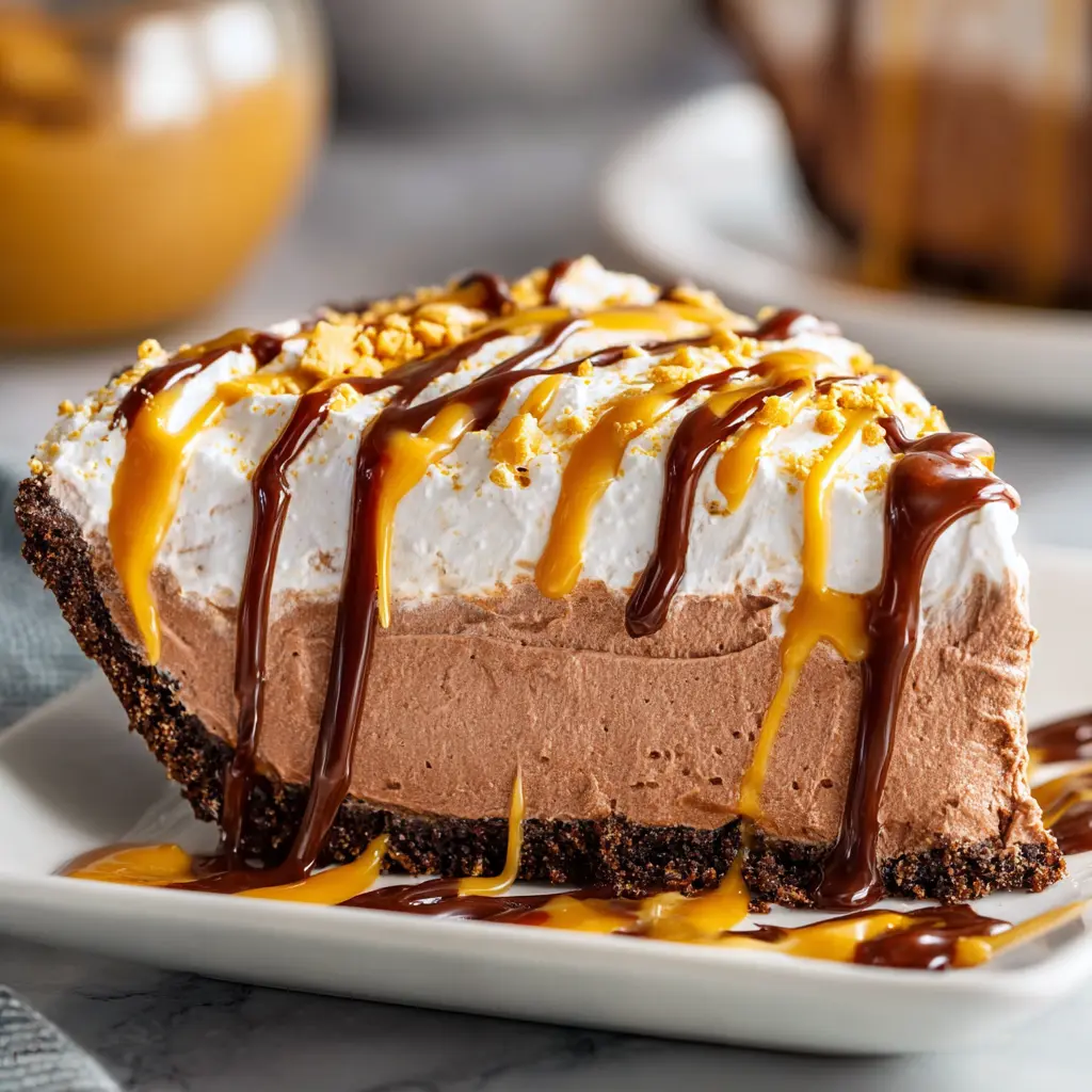 Peanut Butter Chocolate Instant Pudding Pie