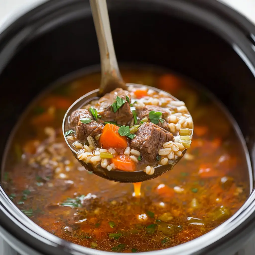 Slow Cooker Beef Barley Soup