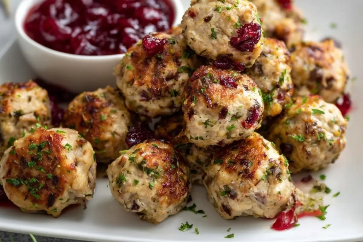Turkey and Stuffing Meatballs