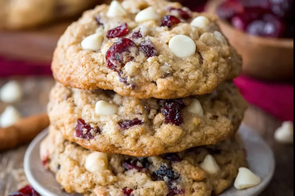 White Chocolate Cranberry Oatmeal Cookies