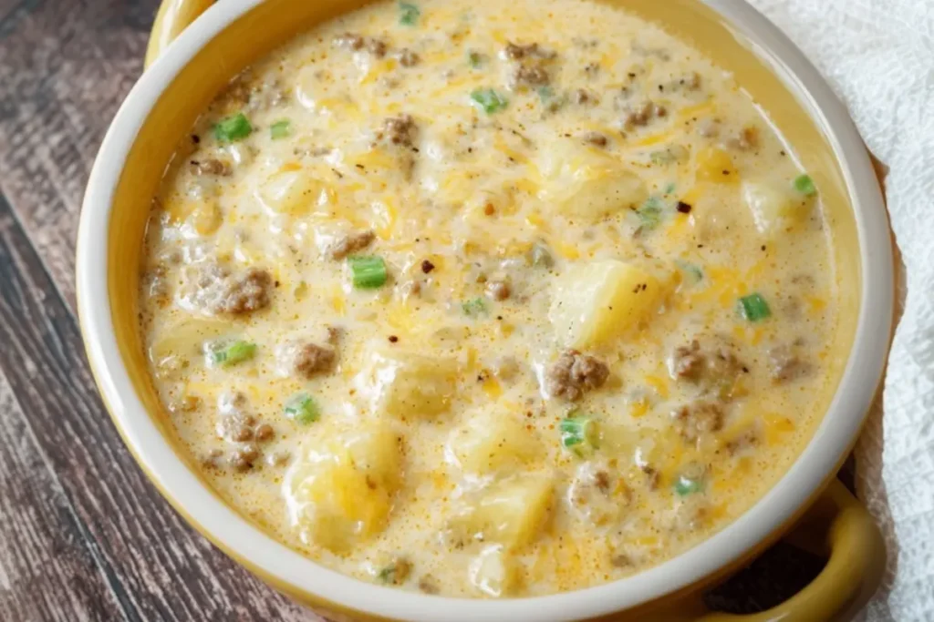 Cheesy Hamburger Potato Soup