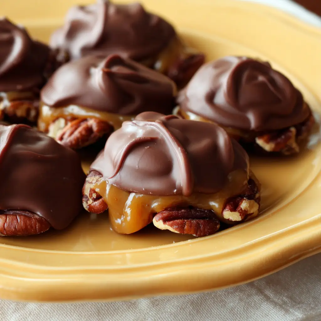 Chocolate Caramel and Pecan Turtle Clusters Recipe