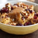 Cranberry Walnut Slow Cooker Bread Pudding