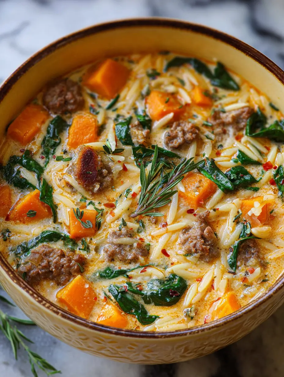 Creamy Butternut Squash and Sausage Soup Recipe