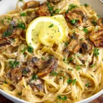 Creamy Lemon And Caramelized Mushroom Pasta