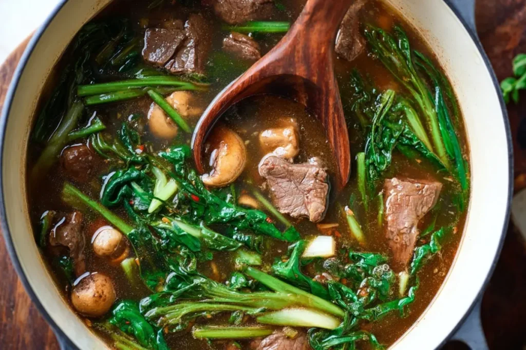 Ginger Garlic Beef Soup