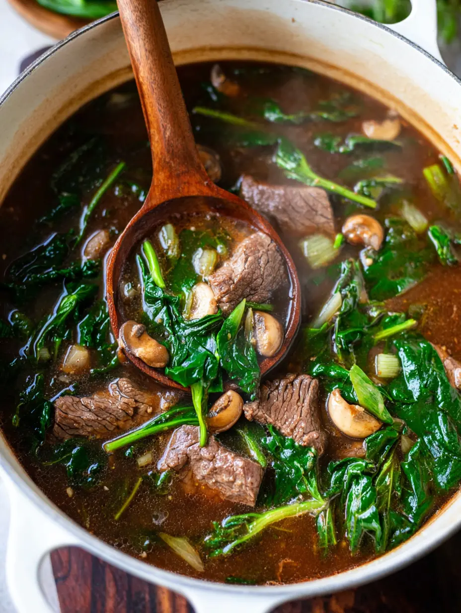 Ginger Garlic Beef Soup Recipe
